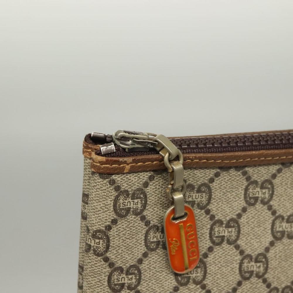GUCCI GG Plus Supreme Clutch Bag PVC Beige Gold Auth fm4810 - Picture 13 of 16